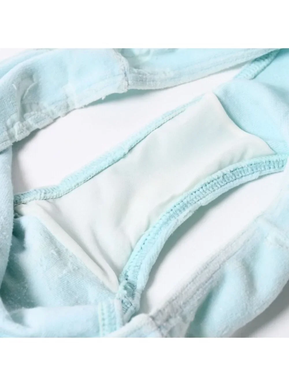 Chanel Vintage Swimwear Bikini Separate Set CC Logo Light Blue 4 40